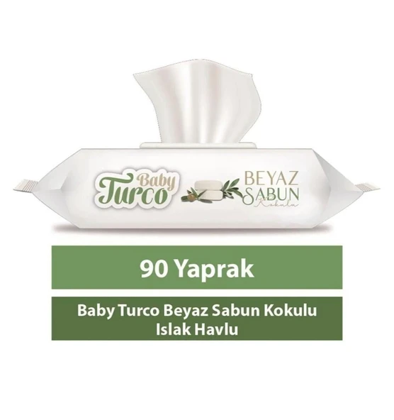 Baby Turco Beyaz Sabun Kokulu 90 Yaprak 18'li Paket Islak Mendil - Resim 3