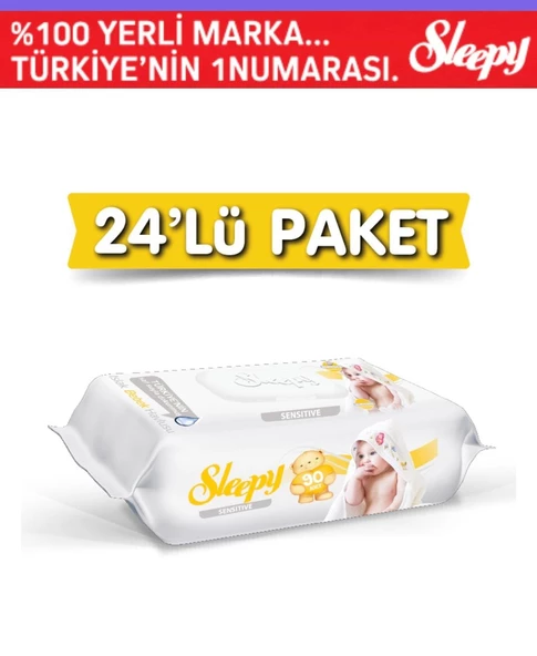 Sleepy Sensitive 90 Yaprak 24'lü Paket Islak Mendil - 2