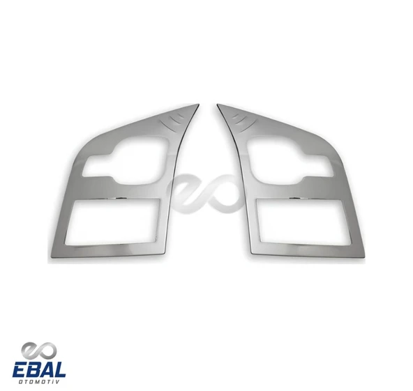 Ford Transit Uyumlu Krom Far Çerçevesi 2 Parça 2006-2014 Paslanmaz Çelik - 2