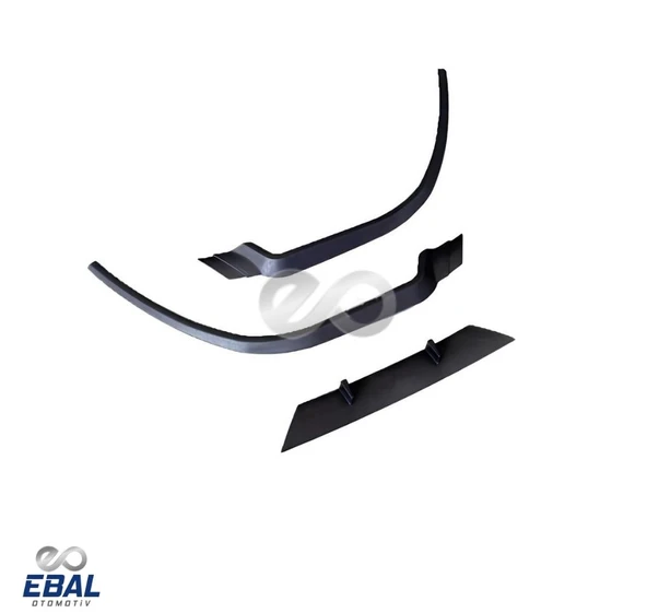 Universal Cupra Ön Lip Mat Siyah ABS 3 Parça Tüm Araçlara Uyumlu - 4