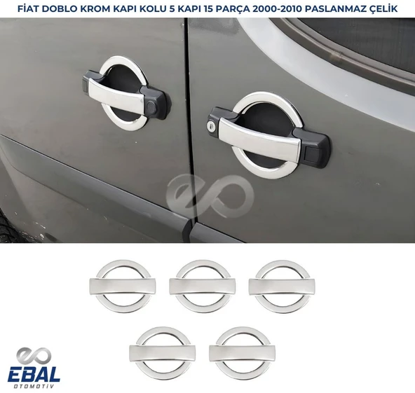 Fiat Doblo Krom Kapı Kolu 5 Kapı 2000-2010 Arası Paslanmaz çelik