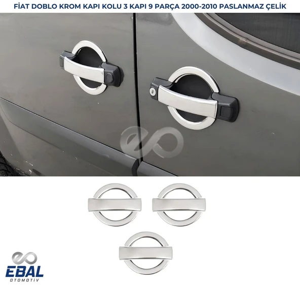 Fiat Doblo Krom Kapı Kolu 3 Kapı 2000-2010 Arası Paslanmaz Çelik