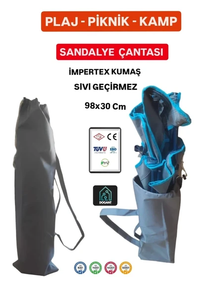 Gri Kamp Sandalyesi Kılıfı Sandalye Taşıma Çantası 95x28 Cm Sandalye Görsel Amaçlıdır