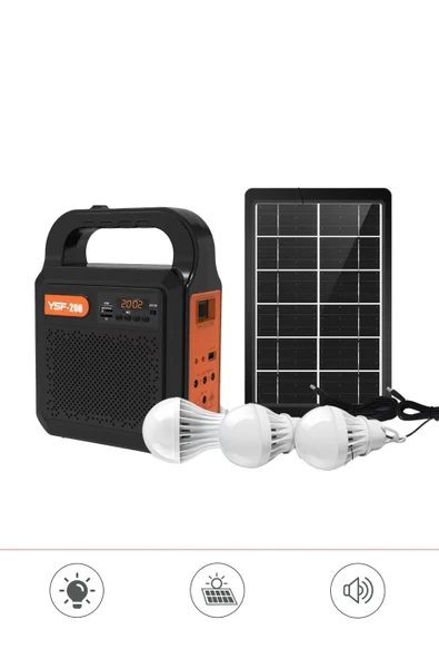 Torima YSF-200 Siyah Güneş Enerjili Panelli Fenerli Bluetooth Kamp Hoparlör