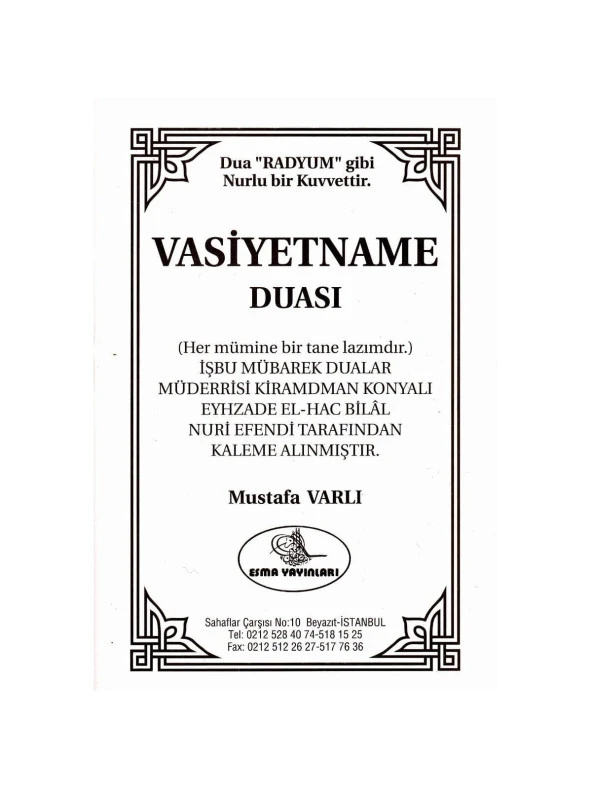 Vasiyetname Duası-1357