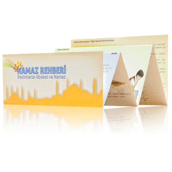 Katlanabilir Namaz Rehberi- Dini Eğitici Kitap 1168 - Resim 2