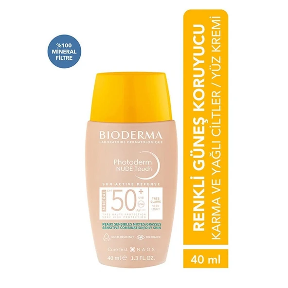 Bioderma Photoderm Nude Very Light SPF50+ Renkli Güneş Koruyucu  Krem 40 ml - 2