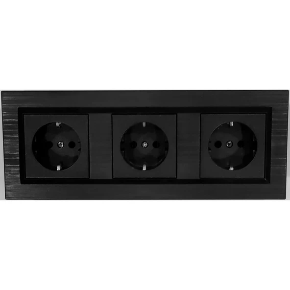 Ovivo Quantum Siyah Topraklı Priz+Priz+Priz 3'lü Set ürün görseli 1