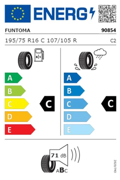 Funtoma 195/75 R16 C TL 107/105R 8PR VANFUN WINTER Kış Lastiği (Üretim Tarihi:2024) - Resim 2