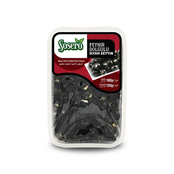 Peynir Dolgulu Siyah Zeytin 1250 gr Tabak