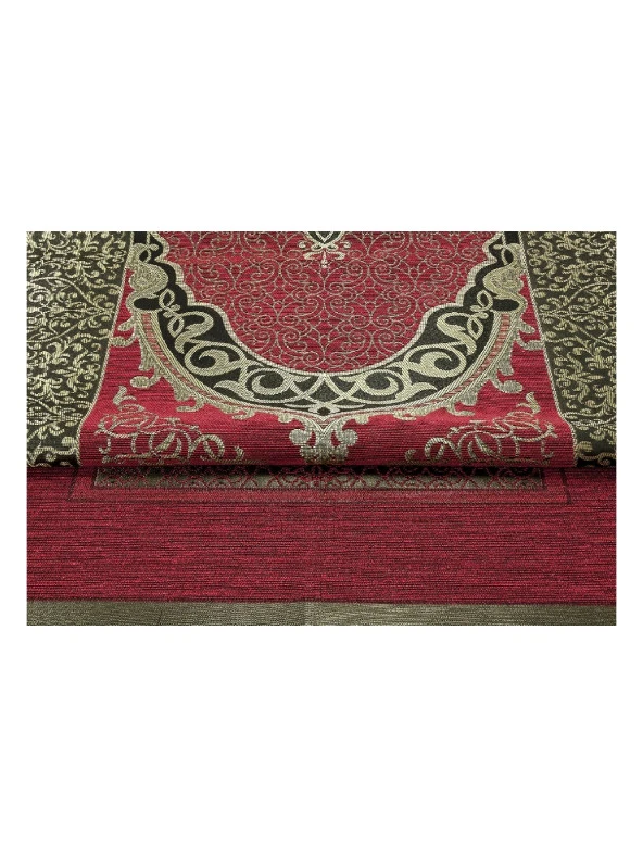 Ekonomik Osmanlı Tafta Seccade - 0150 - Bordo - Resim 3