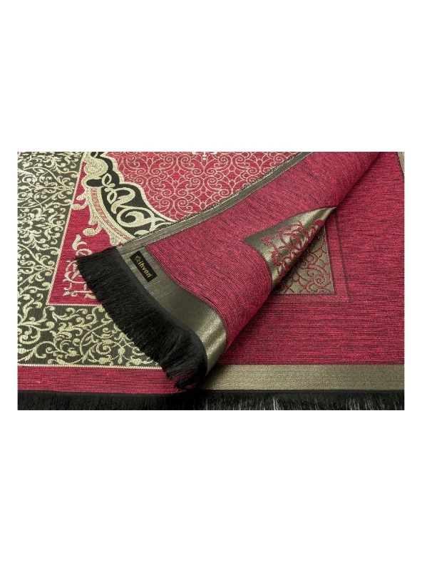 Ekonomik Osmanlı Tafta Seccade - 0150 - Bordo - Resim 4