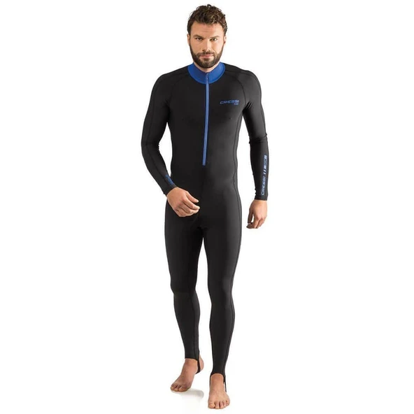 Cressi Skin Man 1 mm Siyah-Mavi Tek Parça Dalış Elbisesi Medium - 3