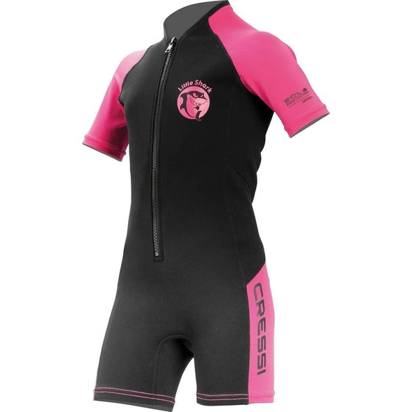 Cressi Little Shark Junior 2 mm Çocuk Shorty Dalış Elbisesi Pembe 7/8 YAŞ - 11