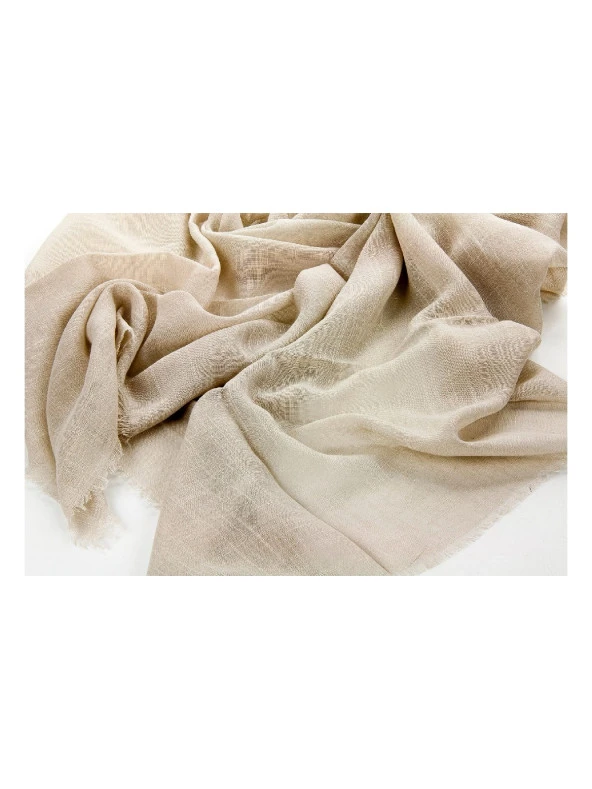 Flamlı Kare Pamuklu Örtü  - K.Krem - Resim 2
