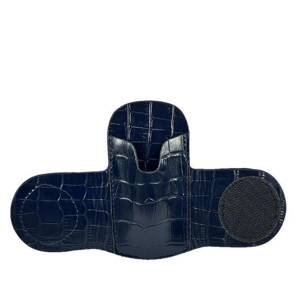 Hakiki Deri Stetoskop Tutucu Organizer Holder Kroko Lacivert ürün görseli 1