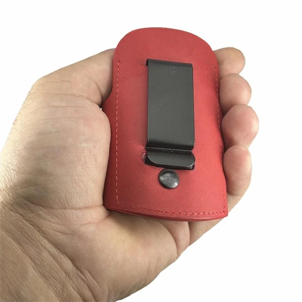 Hakiki Deri Stetoskop Tutucu Organizer Holder Kırmızı - Resim 11