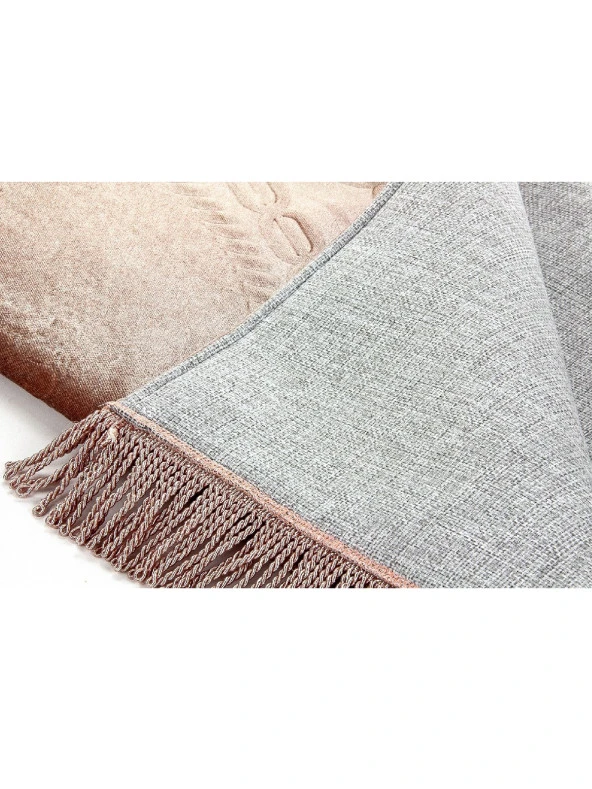 Çeyizlik Kutulu Astarlı Süngerli Hediyelik Kalın Kadife Seccade Pembe - Resim 5