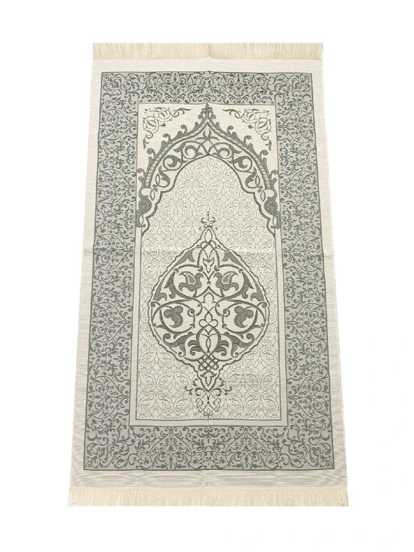 Lüks Açık Renk Osmanlı Tafta Seccade – 0210 Gri - Resim 2