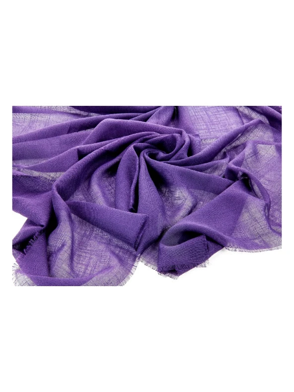 Flamlı Kare Pamuklu Örtü  - Mor - Resim 2