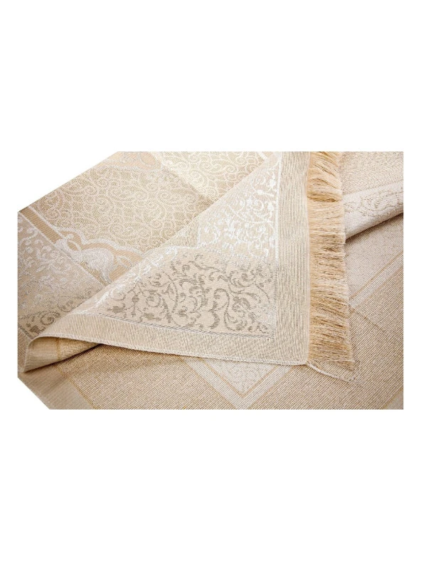 Lüks Açık Renk Osmanlı Tafta Seccade - 0210 - Krem Renk - Resim 3