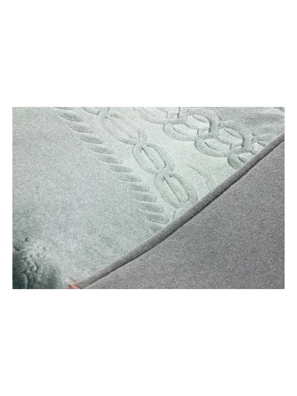 Çeyizlik Kutulu Astarlı Süngerli Hediyelik Kalın Kadife Seccade Mavi - Resim 6