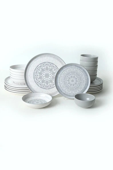 Keramika Stone Nordic Yemek Takımı 24 Parça 6 Kişilik 21426-27 - Resim 6