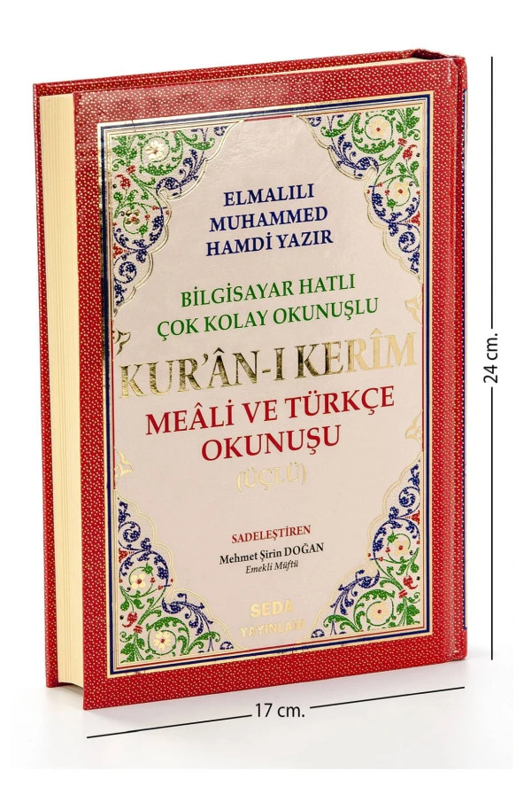 Arapça Türkçe Okunuşlu ve Mealli Kuranı Kerim - Üçlü Kuran  - Orta Boy - Seda Yayınevi - Bilgisayar Hatlı