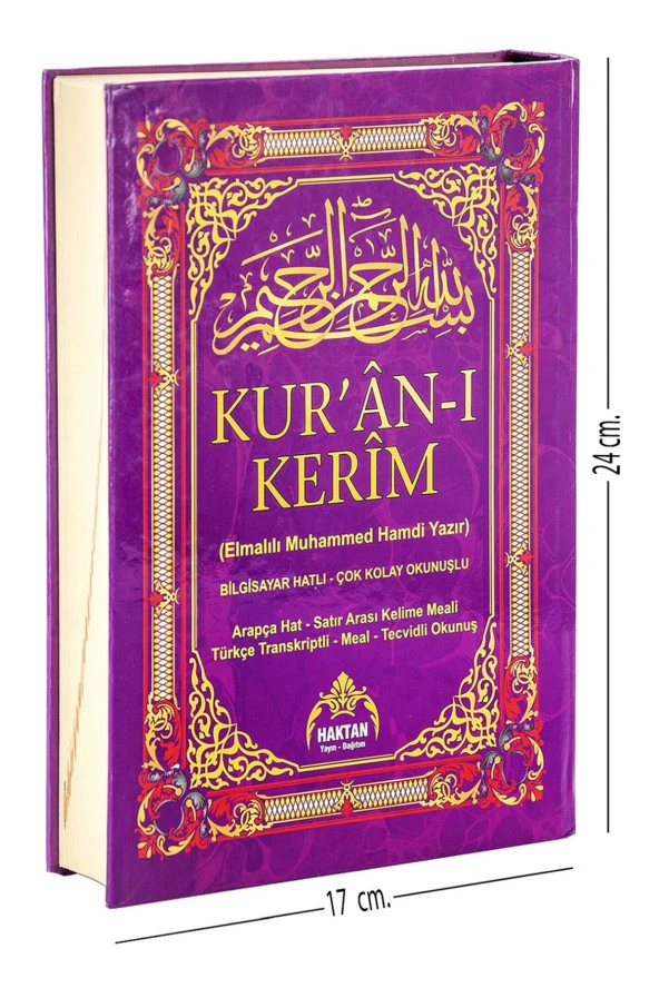 Kuranı Kerim ve Satır Arası Kelime Kelime Türkçe Okunuşlu ve Meali - 5 Özellikli - Mealli Kuran - Orta Boy - Haktan Yayınları