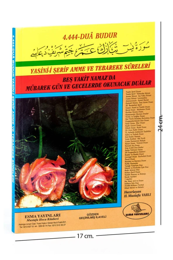 Yasin Kitabı - Orta Boy - 160 Sayfa - Çift Güllü - Esma Yayınevi - Mevlid Hediyeliği