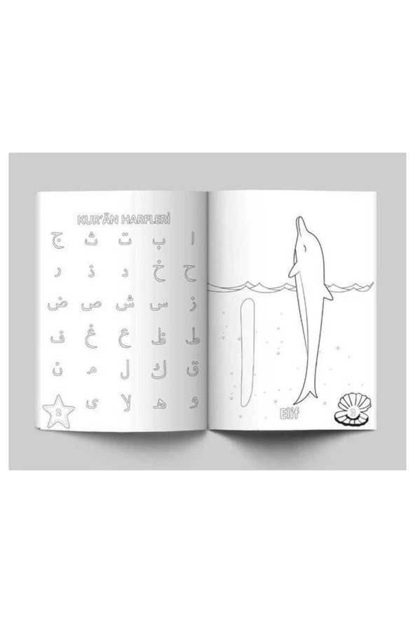 Yunuslarla Kuran Harfleri Öğreniyorum Boyama Kitabı - Resim 3