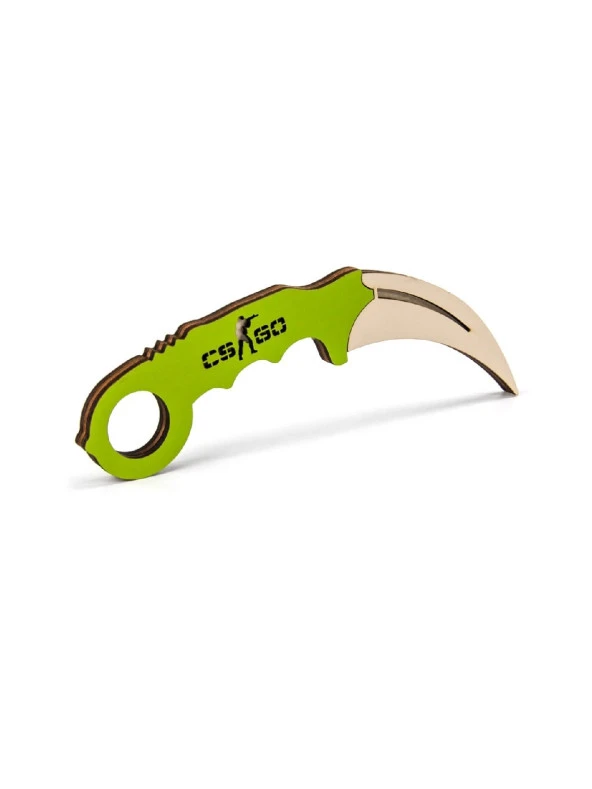 Ahşap Karambit - Cs Go Karambit Oyuncak - Eğitici Oyuncak - Yeşil