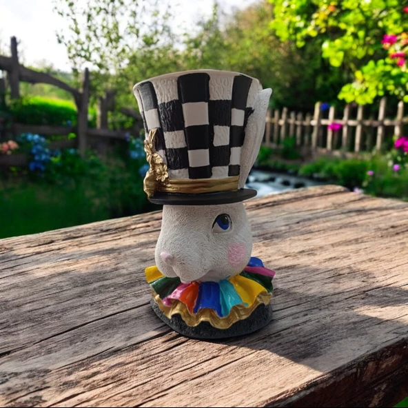 Tavşan Saksı Vazo, Decoratif Polyester Büyük Boy Saksı, Paskalya Tavşan Saksı - 2