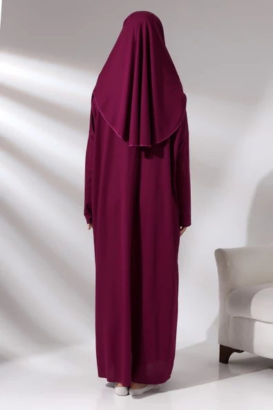Tek Parça Namaz Elbisesi - Fuşya - 5015 - 5