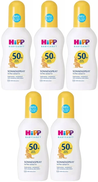 Hipp Babysanft Sprey Güneş Kremi Sonnenspray 50+ Faktör Ultra Sensıtıv 150ML Sprey (5 Li Set)