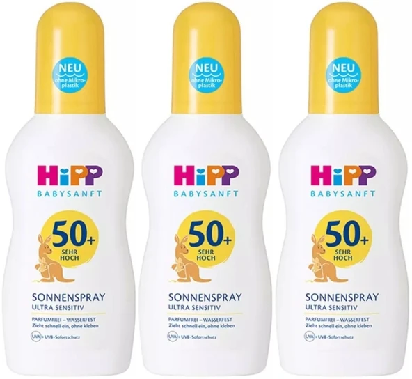 Hipp Babysanft Sprey Güneş Kremi Sonnenspray 50+ Faktör Ultra Sensıtıv 150ML Sprey (3 Lü Set)