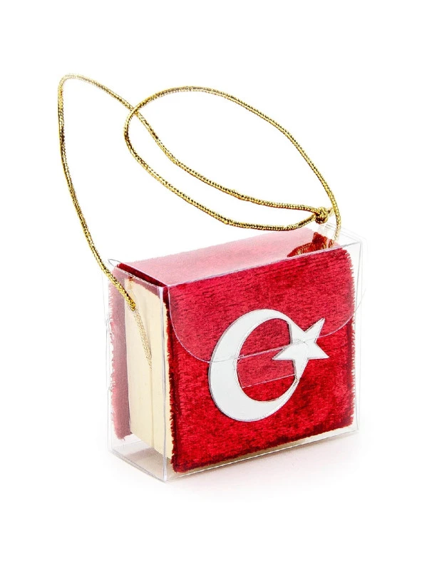 Kadife Kaplı Mikro Kuranı Kerim - Sade Arapça - Kırmızı - Bilgisayar Hatlı