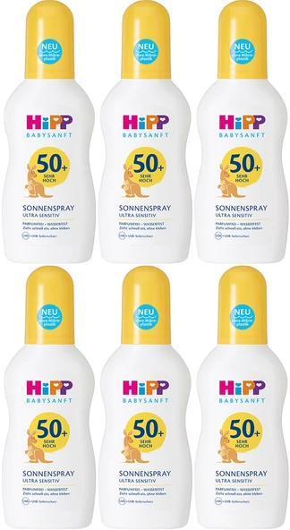 Hipp Babysanft Sprey Güneş Kremi Sonnenspray 50+ Faktör Ultra Sensıtıv 150ML Sprey (6 Lı Set)