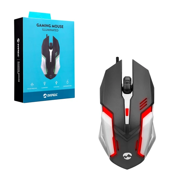 EVEREST SM-G72 Kablolu Oyuncu Mouse 1200 Dpi Ledli