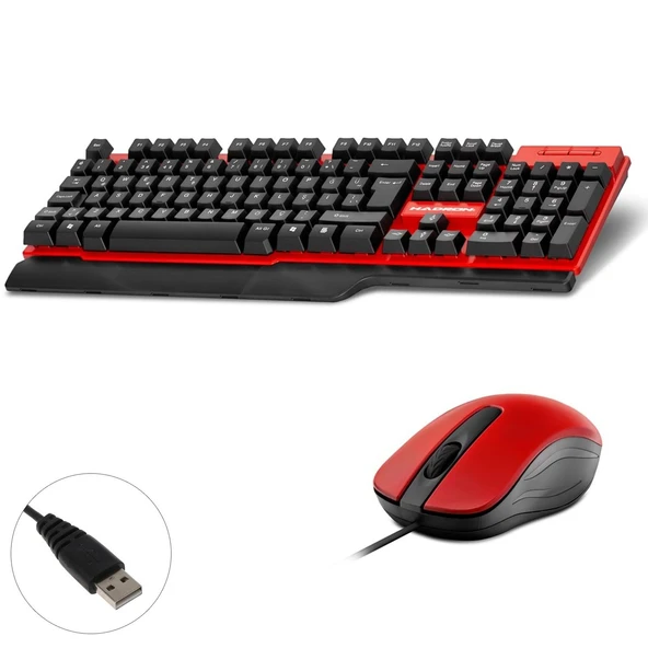 KABLOLU OYUNCU KLAVYE Q MOUSE SETİ HADRON HD-861K