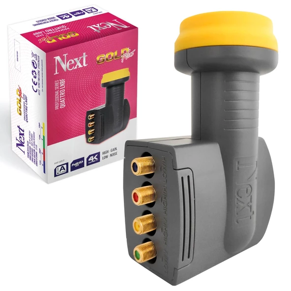 NEXT PLUS 4Lü Lnb Santral (Quattro) Gold 0.1Db 3D 4K ürün görseli