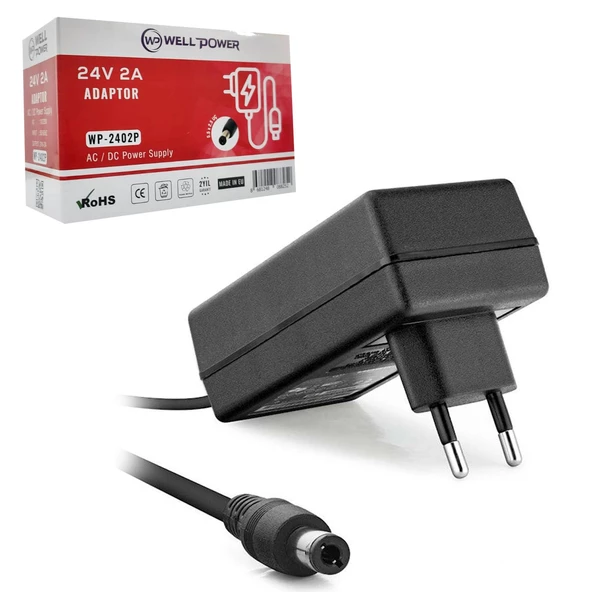 WELLPOWER WP-2402P Adaptör 24 Volt 2 Amper 5.5x2.5mm