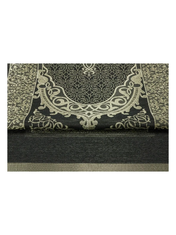 Ekonomik Osmanlı Tafta Seccade - 0150 - Siyah - Resim 3