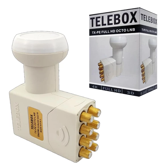 TELEBOX TX-PE 8Li Lnb (Octo) Gold 0.1Db 3D Fhd 4K