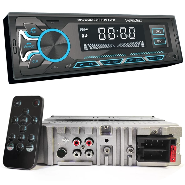 SOUNDMAX HR-MX7G Oto Teyp 4X50 Watt Bluetooth 2xUsb Sd Fm Aux