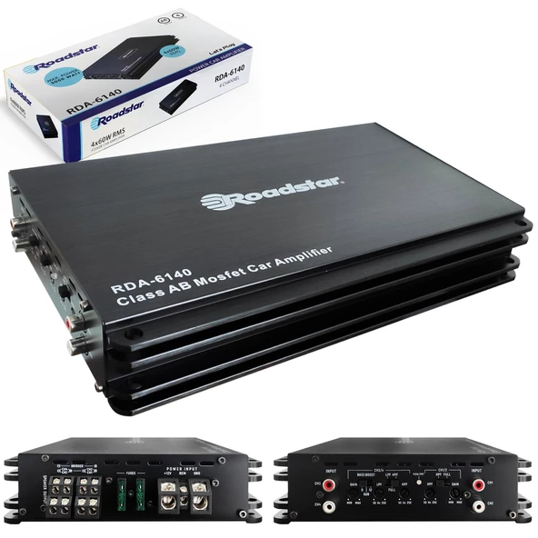 ROADSTAR RDA-6140 Oto Anfi Stereo 3000 Watt 4 Kanal ürün görseli