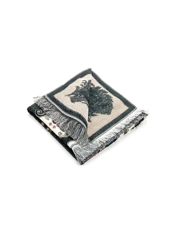 Lüks Gülce Şönil Seccade Siyah - Resim 3