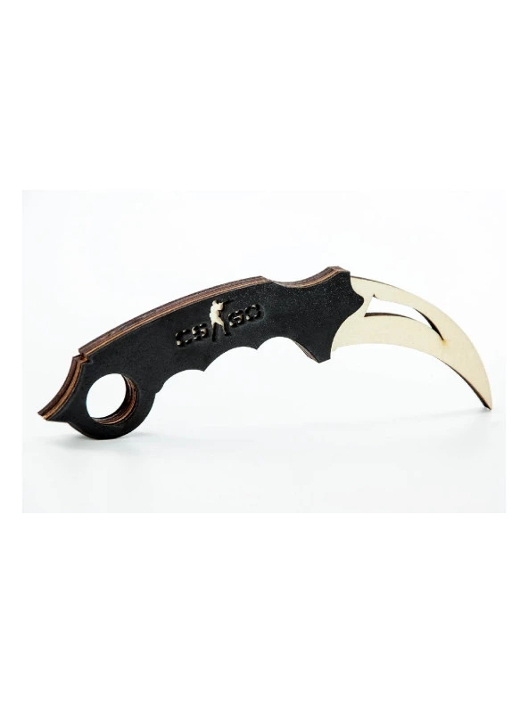 Ahşap Karambit - Cs Go Karambit Oyuncak - Eğitici Oyuncak - Siyah