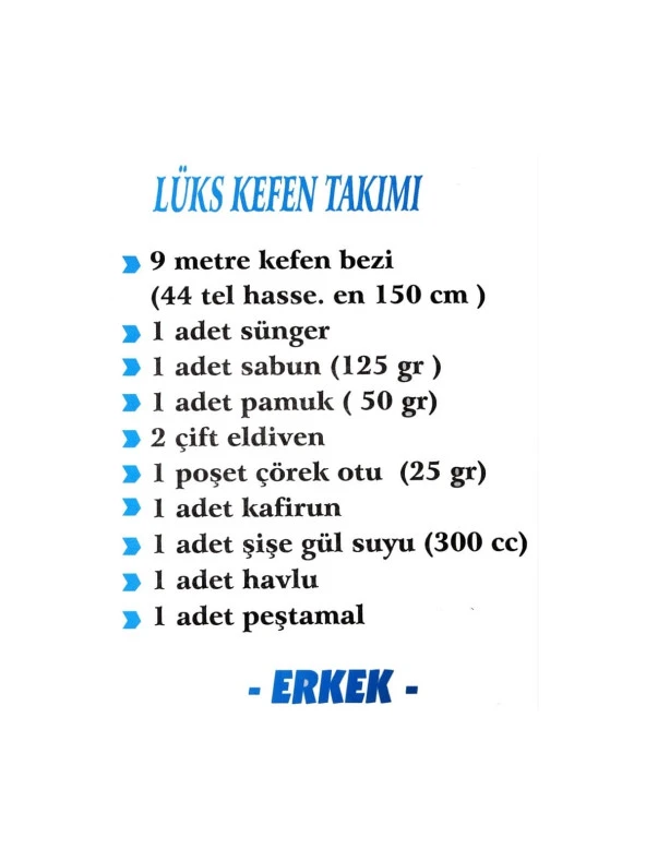 Erkek Kefen Takımı Cenaze Levazımatı 1.5 X 9 Metre - 6