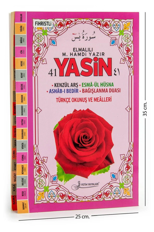 41 Yasin Kitabı - Cami Boy - 160 Sayfa - Elmalılı M. Hamdi Yazır Mealli - Fetih Yayınları - Mevlid Hediyeliği